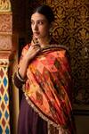 Priyanka Raajiv_Red Silk Embroidery Zardozi Kanti Patchwork Dupatta _at_Aza_Fashions
