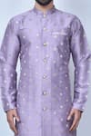 Shop_Arihant Rai Sinha_Purple Kurta Banglori Silk Polka Patterns And Cowl Pant Set _Online_at_Aza_Fashions