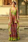 Swati Vijaivargie_Ivory Silk Lata Asymmetric Hem Cape_Online_at_Aza_Fashions