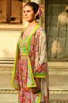 Buy_Swati Vijaivargie_Ivory Silk Lata Asymmetric Hem Cape_Online_at_Aza_Fashions