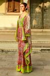 Shop_Swati Vijaivargie_Ivory Silk Lata Asymmetric Hem Cape_Online_at_Aza_Fashions