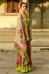 Swati Vijaivargie_Ivory Silk Lata Asymmetric Hem Cape_at_Aza_Fashions