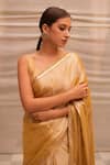 Shop_Priyanka Raajiv_Beige Chanderi Silk Embellished Sequin And Bhuvaneshwari Saree _at_Aza_Fashions