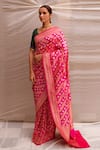 Buy_Priyanka Raajiv_Pink Banarasi Silk Woven Floral Lamika Saree _Online_at_Aza_Fashions