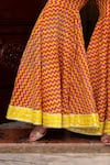 Buy_Pomcha Jaipur_Yellow Dupatta Soft Net, Kurta And Sharara , Lining Tuscan Set _Online_at_Aza_Fashions