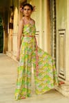 Swati Vijaivargie_Multi Color Silk Embroidery Sequin Round Chinar Sleeveless Jumpsuit  _at_Aza_Fashions