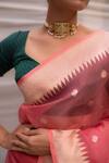 Shop_Priyanka Raajiv_Pink Organza Silk Paisley Pattern Aisaa Brocade Saree _Online_at_Aza_Fashions