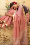 Priyanka Raajiv_Pink Chanderi Silk Plain Nandini Saree  _at_Aza_Fashions