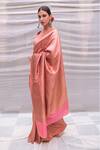 Shop_Priyanka Raajiv_Pink Banarasi Silk Floral Minakshi Woven Saree _Online_at_Aza_Fashions