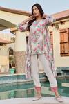 Buy_Palak & Mehak_Multi Color Crepe, Organza Gota Patti, Soni Floral Print Tunic With Tulip Pant _Online_at_Aza_Fashions