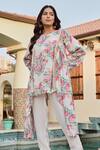 Shop_Palak & Mehak_Multi Color Crepe, Organza Gota Patti, Soni Floral Print Tunic With Tulip Pant _Online_at_Aza_Fashions