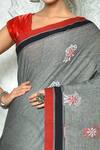 Buy_Samyukta Singhania_Grey Cotton Floral Woven Saree_Online_at_Aza_Fashions
