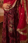 Priyanka Raajiv_Red Silk, Satin, Brocade, Cotton And Handwoven Tissue, Girija Patch Lehenga Set _at_Aza_Fashions