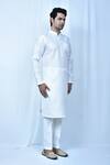 Samyukta Singhania_White Kurta Soft Silk With Chikankari Work Embroidery Sequin Full Sleeve Set _at_Aza_Fashions