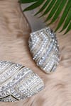 Jutti Express_Gold Embroidered Crystal Mules_Online_at_Aza_Fashions