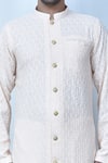 Buy_Samyukta Singhania_Peach Kurta Georgette Embroidered Chikankari Thread Work Set _Online_at_Aza_Fashions