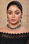 Buy_Kohar By Kanika_Green Sapphire Stone And Faux Diamond Studded Necklace Set