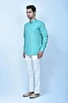 Samyukta Singhania_Green Kurta Linen Cotton Solid Short With Straight Fit Pant _at_Aza_Fashions