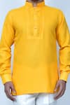 Buy_Samyukta Singhania_Yellow Kurta Linen Cotton Slim Fit And Pant Set _Online_at_Aza_Fashions