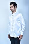 Buy_Samyukta Singhania_White Satin Silk Pintuck Full Sleeve Shirt _Online_at_Aza_Fashions