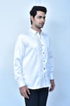 Shop_Samyukta Singhania_White Satin Silk Pintuck Full Sleeve Shirt _Online_at_Aza_Fashions