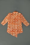 Buy_Maaikid_White Chanderi Batik Mandarin Collar Kurta And Pyjama Set _Online_at_Aza_Fashions