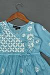 Maaikid_Blue Chanderi Embroidery Chikankari Kurta And Sharara Set _Online_at_Aza_Fashions