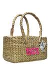 Ginn And Tonik_Beige Beads And Sequin Paix Basket Woven Beach Bag _Online_at_Aza_Fashions