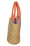 Ginn And Tonik_Beige Beads And Sequin Amour Basket Woven Beach Bag _at_Aza_Fashions