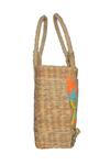 Buy_Gin & Tonic_Beige 3d Beads Flamingo Embellished Woven Beach Bag _Online_at_Aza_Fashions