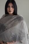 Buy_Shorshe Clothing_Grey Floral Hand Block Printed Stole_Online_at_Aza_Fashions