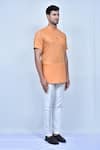 Buy_Khwaab by Sanjana Lakhani_Orange Kurta Cotton Plain Short Set