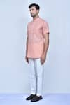 Shop_Arihant Rai Sinha_Peach Kurta Cotton Plain Short Pant Set _Online_at_Aza_Fashions