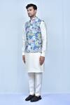 Buy_Arihant Rai Sinha_Multi Color Cotton Silk Floral And Leaf & Pattern Bundi _Online_at_Aza_Fashions