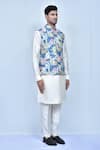 Shop_Arihant Rai Sinha_Multi Color Cotton Silk Floral And Leaf & Pattern Bundi _Online_at_Aza_Fashions