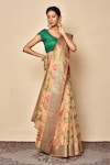 Buy_Nazaakat by Samara Singh_Beige Cotton Silk Woven Floral Banarasi Jaali Pattern Saree_Online_at_Aza_Fashions