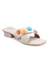 Kaltheos_White Embellished Luna Strappy Block Heel Sandals _at_Aza_Fashions