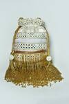 Buy_Nayaab By Aleezeh_White Mirror Embellishments Potli Bag