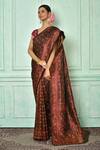 Buy_Samyukta Singhania_Brown Katan Jamawar Silk Woven Floral Saree With Running Blouse For Women_Online_at_Aza_Fashions