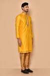 Arihant Rai Sinha Yellow Silk Cut Work Dana Embroidered Kurta With Pajama at Aza Fashions Arihant Rai Sinha_Yellow Silk Cut Work Dana Embroidered Kurta With Pajama _at_Aza_Fashions