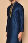 Shop_Arihant Rai Sinha_Blue Silk Embroidery Dori Work Kurta And Pajama Set _Online_at_Aza_Fashions