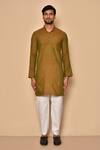 Buy_Aryavir Malhotra_Brown Solid Kurta Set_Online_at_Aza_Fashions