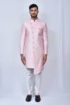 Shop_Adara Khan_Pink Jaquard Embroidered Kurta Set_Online_at_Aza_Fashions