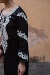 Buy_Avaasya Jaipur_Black Cotton Silk Embroidery Paisley Bodice Kurta And Flared Pant Set  