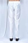 Buy_Arihant Rai Sinha_Yellow Art Silk Patterned Jacquard Asymmetric Kurta Pant Set