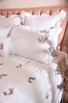 La Paloma_White 100% Cotton Embroidered Baroque Bedsheet Set _Online_at_Aza_Fashions