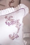 Buy_La Paloma_White 100% Cotton Embroidered Baroque Bedsheet Set _Online_at_Aza_Fashions