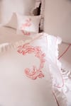 La Paloma_White 100% Cotton Embroidered Bedsheet Set _Online_at_Aza_Fashions