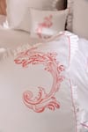 Buy_La Paloma_White 100% Cotton Embroidered Bedsheet Set _Online_at_Aza_Fashions