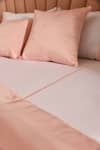 La Paloma_White 100% Cotton Embroidered Colorblock Bedsheet Set _Online_at_Aza_Fashions